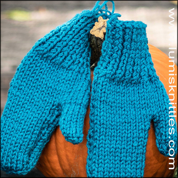 Teal Wool Mitts