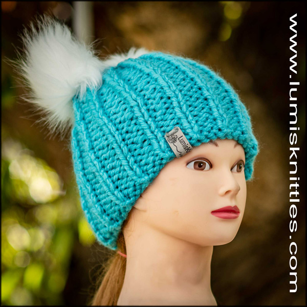 Teal Double Pom Pom Hat