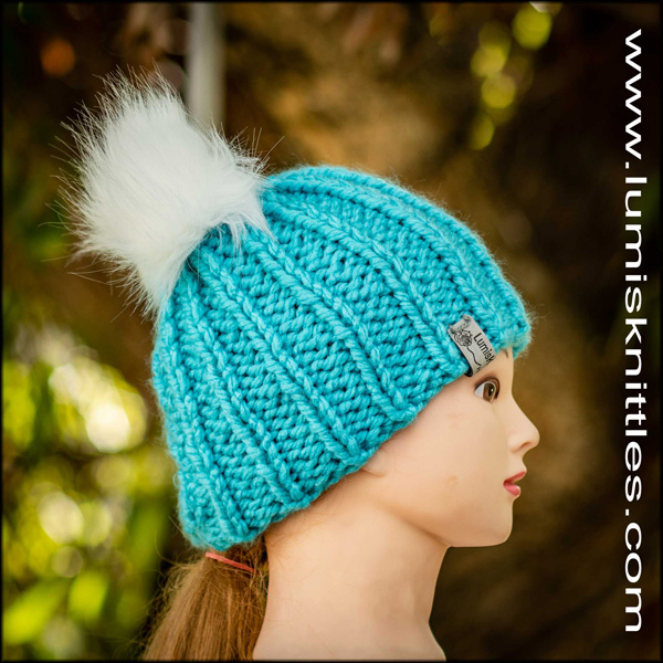 Teal Double Pom Pom Hat