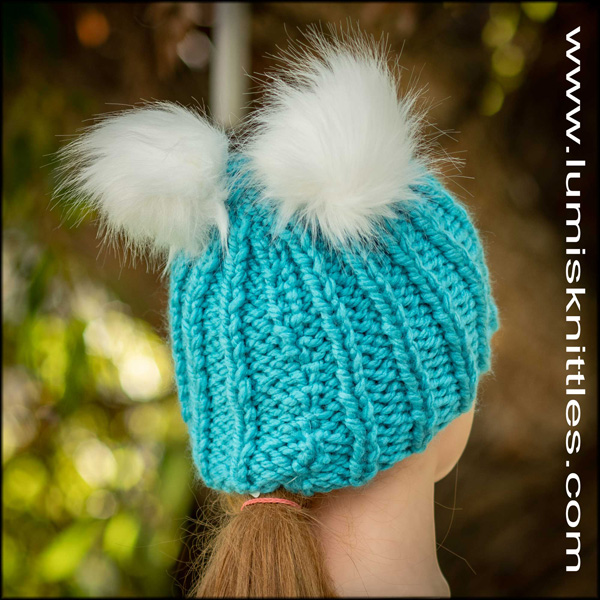 Teal Double Pom Pom Hat