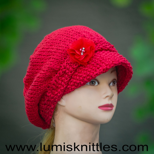 Tomato Red Cotton Poor Boy Hat